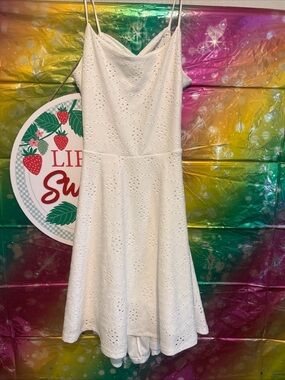 Rue21 White Eyelet Dress with Spaghetti Straps